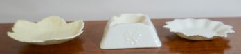 F15 Beleek Lot Of 3 Ashtrays 5 1/2 To 4'