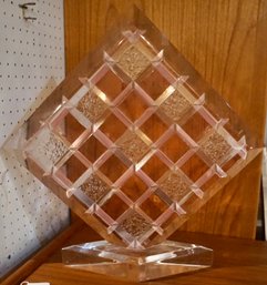 #117 Mid Century Pink Lucite Art