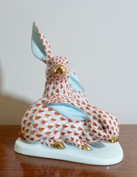 F21 Herend Red Pair Of Rabbits