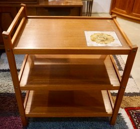 #123 Mid Century Teak Bar Cart