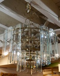 #125 Mid Century 3 Tier Glass Chandelier