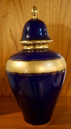 #136 KPM Royal Porzellan Urn Gold & Cobalt Bavaria Made In Germany