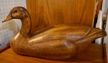 #137 Large  Wooden Goose/glass Eyes 22'L X 11'T