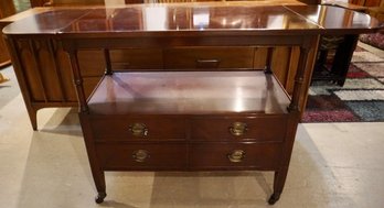 #139 Mahogany Drop Side Sideboard On Wheels