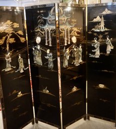 #142  4 Panel Gold & Black Screen Applied Figures