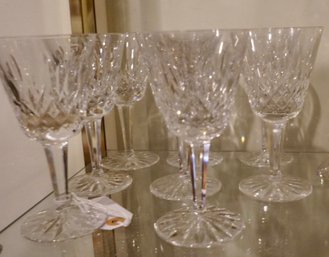 #149 Lot Of 8 Waterford Wine Glasses 6'T