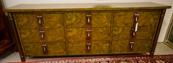 #155 Mid Century Master Craft Bernhard Rohn Burlwood Green Credenza