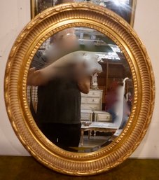 #161 Gold Oval Beveled Gesso Mirror 27' W X 32' T