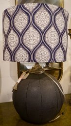 #163 Dark Grey & Blue Modern Lamp 25'T