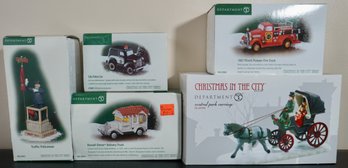 F83 Dept 56 Christmas In The City Lot Of 7 Accessories