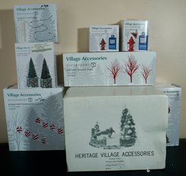 F84 Dept 56 Village Accessories Lot Of 8