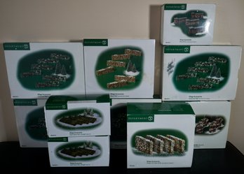 F88 Dept 56 Village Accessories Lot Of 10 (stone Walls, Stone Pathway)