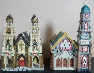 F92 Lot Of 2 Village Churches (Dickens)