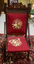 #193 Victorian Needlepoint Folding Chair