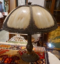 #212 Victorian Slag Glass Lamp