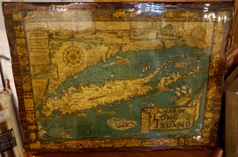 #218 Long Island Map On Board 28' X 21'