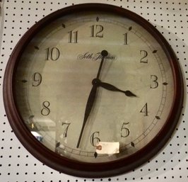 #233 Mahogany Seth Thomas Wall Clock (Battery Operated) 22'Round