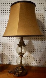 #234  Crackle Glass Gesso Lamp 30'T