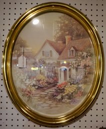 #240 Oval Decorative Cottage Print 21 1/2' X 17 1/2'