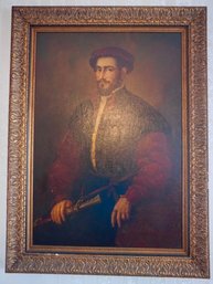 LR#250 Framed Portrait Of King Of France Oil On Board