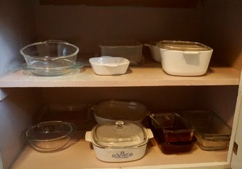 077 Cabinet Lot Of 12 Corning Ware & Pyrex