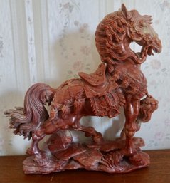 SR#283 Carved Soap Stone Horse 12'T