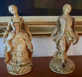 DR#300 Pair Of Colonial Figurines (Chalkware) 10'T