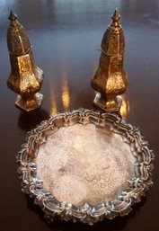 DR#310 Lot Of 3 Silverplate (Salt & Pepper And Tray)