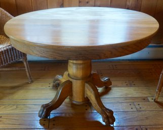 D#329 Oak Claw Foot Round Table 42'Round X 29 1/2'T