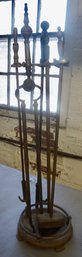 B#350 Brass & Iron Fireplace Tools