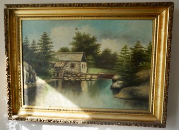 B#380 Turn Of The Century Framed Painting Signed