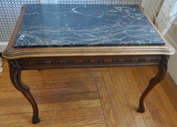 B#28 Black Marble Top Side Table 27W X 18D X 19'T