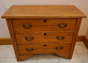 BA#35 Oak 3 Drawer Chest 36'w X 17'D X 29'T