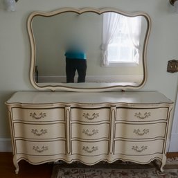 3B#36 1960's Triple Dresser & Mirror French Provencial