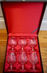 CL#415 Hoya Set Of 6 Crystal Brandy Snifter