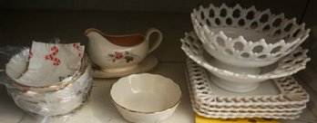 CL#418 Lot Of Misc Milk Glass, Lenox & Gravy Boat