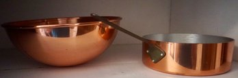 CL#421 Lot Of Copper Bowls & Pot