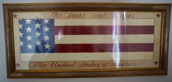 #422 Decorative Framed Flag Print 22L X 9