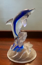 3#434 Art Glass Dolphin 6'T