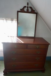 3#44 1940's Mahogany Chest & Mirror 45' W X 22' D X 36' T