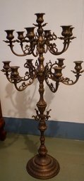 3#459 13 Candle Brass Candelabra 3'T X 18' W (heavy)