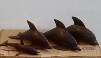 3#466 Lot Of 4 Ironwood Dolphns