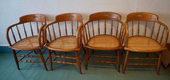 3#486 Lot Of 4 Oak Chairs