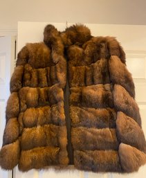 Possum Fur Coat Size 10/12 With Attachable Bottom Fur Piece To Make A Long Coat - 110