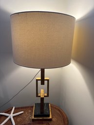 Tall Gold Geometric Lamp With Marble Base - B3