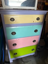 Colorful Retro Pastel Painted Chest Of Drawers - G7