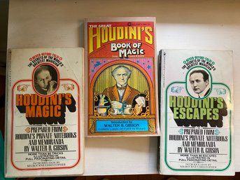 3 Houdini Paperback Books By Walter Gibson - M4