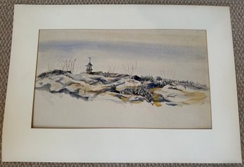 Star Island Isle Of Shoals Chapel, Water Color Signed By ERR - A21