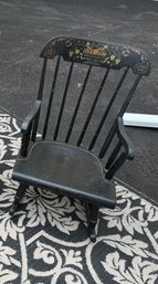 Vintage Nichols & Stone Black Childs Windsor Rocking Chair