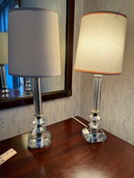 Two Glass Crystal Bedroom Lamps - Mb18